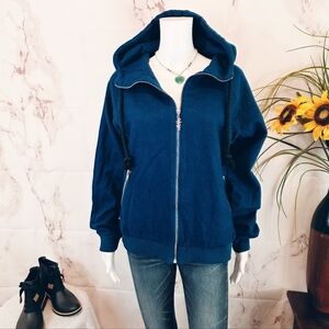 Nikita Snowboarding Co Wool Blend Hooded Jacket Lined Zip-Up Teal Blue Women's